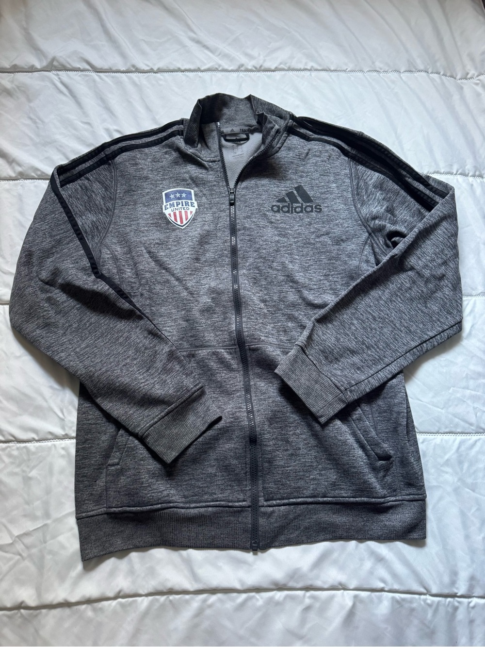 Adidas Men's Gray Full-Zip Track Sweater ⚽️